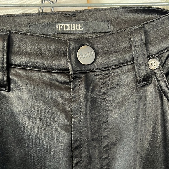 Ferre Black Satin Tuxedo Jeans - Picture 3 of 6